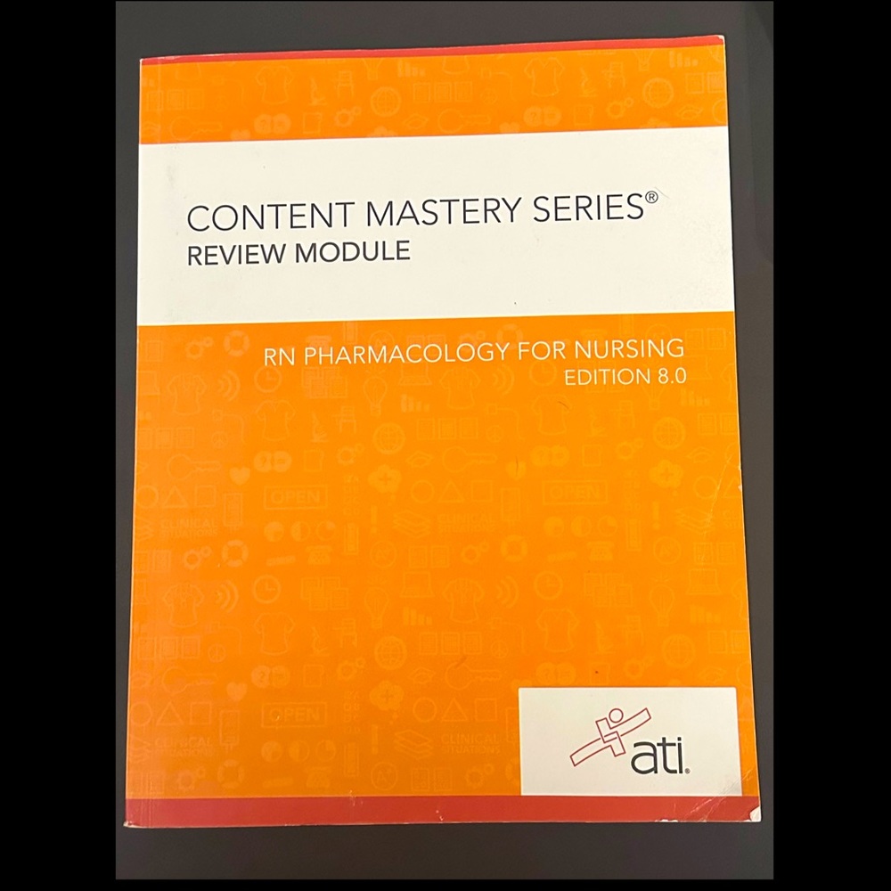 ATI CONTENT MASTERY SERIES - PHARMACOLOGY FOR NURSING - EDITION 8.0 📚📙📚📙